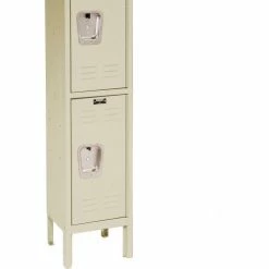 Hallowell® 3-Tier 3 Door Premium Locker, 12"W x 12"D x 24"H, Tan, Assembled -Deals Lockers Store 238365PT 03