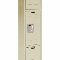 Hallowell® 3-Tier 3 Door Premium Locker, 12"W x 12"D x 24"H, Tan, Assembled -Deals Lockers Store 238365PT 04
