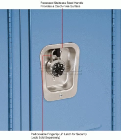 Hallowell® 3-Tier 3 Door Premium Locker, 12"W x 18"D x 24"H, Blue, Assembled -Deals Lockers Store 238366BL 3wco