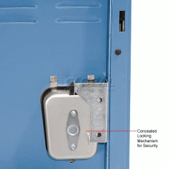 Hallowell® 3-Tier 3 Door Premium Locker, 12"W x 18"D x 24"H, Blue, Assembled -Deals Lockers Store 238366BL 4wco