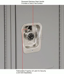 Hallowell® 3-Tier 3 Door Premium Locker, 12"W x 12"D x 24"H, Dark Gray, Unassembled -Deals Lockers Store 238366GY 3wco 1