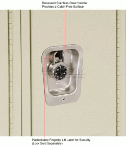 Hallowell® 3-Tier 3 Door Premium Locker, 12"W x 12"D x 24"H, Tan, Assembled -Deals Lockers Store 238366PT 3wco