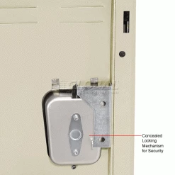 Hallowell® 3-Tier 3 Door Premium Locker, 12"W x 12"D x 24"H, Tan, Assembled -Deals Lockers Store 238366PT 4wco