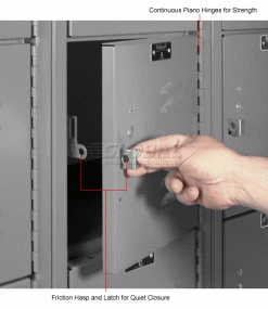 Hallowell® 6-Tier 6 Door Premium Locker, 12"W x 15"D x 12"H, Dark Gray, Assembled -Deals Lockers Store 238372GY 2wco