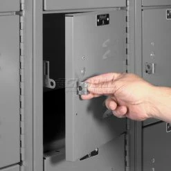 Hallowell® 6-Tier 6 Door Premium Locker, 12"W x 15"D x 12"H, Dark Gray, Assembled -Deals Lockers Store 238372GY 33