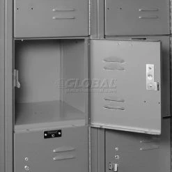Hallowell® 6-Tier 6 Door Premium Locker, 12"W x 15"D x 12"H, Dark Gray, Assembled -Deals Lockers Store 238372GY 34