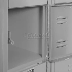 Hallowell® 6-Tier 6 Door Premium Locker, 12"W x 15"D x 12"H, Dark Gray, Assembled -Deals Lockers Store 238372GY 37
