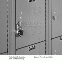 Hallowell® 6-Tier 6 Door Premium Locker, 12"W x 15"D x 12"H, Dark Gray, Assembled -Deals Lockers Store 238372GY 3wco