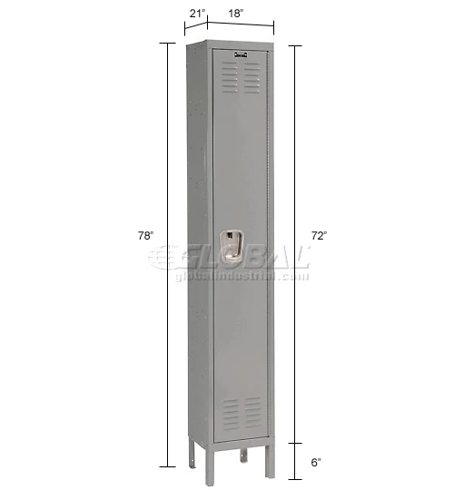 Hallowell® 1-Tier 1 Door Premium Locker, 18"W x 21"D x 72"H, Dark Gray, Assembled 20 Hallowell® 1-Tier 1 Door Premium Locker, 18"W x 21"D x 72"H, Dark Gray, Assembled - Image 18