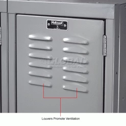 Hallowell® 1-Tier 3 Door Premium Locker, 12"W x 18"D x 60"H, Dark Gray, Unassembled -Deals Lockers Store 239263GY 6wco 2