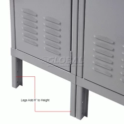 Hallowell® 1-Tier 3 Door Premium Locker, 12"W x 12"D x 60"H, Dark Gray, Unassembled -Deals Lockers Store 239263GY 8wco 1