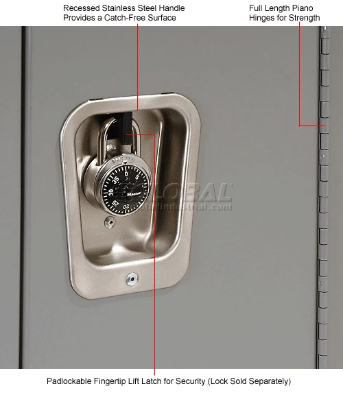 Hallowell® 1-Tier 1 Door Premium Locker, 18"W x 21"D x 72"H, Dark Gray, Assembled 16 Hallowell® 1-Tier 1 Door Premium Locker, 18"W x 21"D x 72"H, Dark Gray, Assembled - Image 14