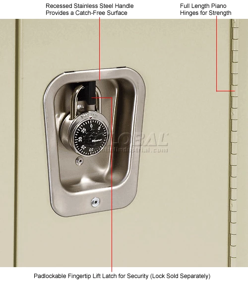 Hallowell® 1-Tier 1 Door Premium Locker, 12"W x 12"D x 72"H, Tan, Assembled 16 Hallowell® 1-Tier 1 Door Premium Locker, 12"W x 12"D x 72"H, Tan, Assembled - Image 14