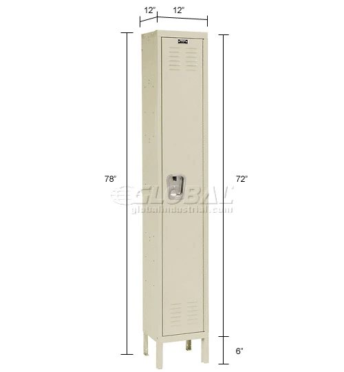 Hallowell® 1-Tier 1 Door Premium Locker, 12"W x 12"D x 72"H, Tan, Assembled 20 Hallowell® 1-Tier 1 Door Premium Locker, 12"W x 12"D x 72"H, Tan, Assembled - Image 18