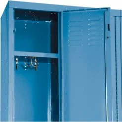 Hallowell® 1-Tier 3 Door Premium Locker, 12"W x 12"D x 72"H, Blue, Unassembled -Deals Lockers Store 239269BL 03