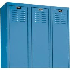 Hallowell® 1-Tier 3 Door Premium Locker, 12"W x 12"D x 72"H, Blue, Unassembled -Deals Lockers Store 239269BL 09