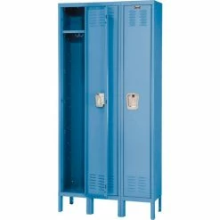 Hallowell® 1-Tier 3 Door Premium Locker, 12"W x 12"D x 72"H, Blue, Unassembled -Deals Lockers Store 239269BL 16