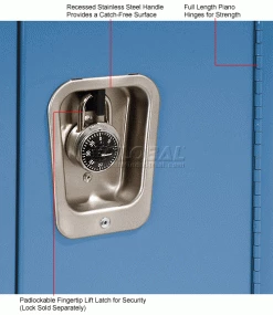 Hallowell® 1-Tier 3 Door Premium Locker, 12"W x 12"D x 72"H, Blue, Unassembled -Deals Lockers Store 239269BL 2wco