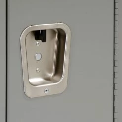 Hallowell® 1-Tier 3 Door Premium Locker, 12"W x 18"D x 72"H, Dark Gray, Unassembled -Deals Lockers Store 239269GY 02