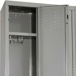 Hallowell® 1-Tier 3 Door Premium Locker, 12"W x 12"D x 60"H, Dark Gray, Unassembled -Deals Lockers Store 239269GY 03 1