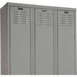 Hallowell® 1-Tier 3 Door Premium Locker, 12"W x 12"D x 60"H, Dark Gray, Unassembled -Deals Lockers Store 239269GY 09 1
