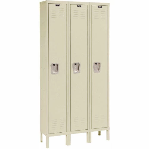 Hallowell® 1-Tier 3 Door Premium Locker, 12"W x 12"D x 60"H, Tan, Assembled 3 Hallowell® 1-Tier 3 Door Premium Locker, 12"W x 12"D x 60"H, Tan, Assembled