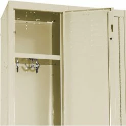 Hallowell® 1-Tier 3 Door Premium Locker, 12"W x 15"D x 60"H, Tan, Unassembled -Deals Lockers Store 239269PT 03 2