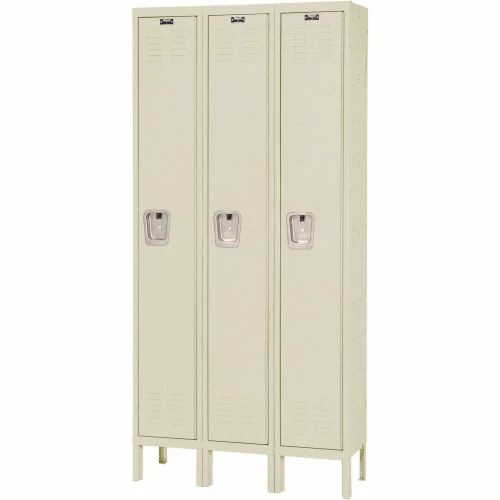 Hallowell® 1-Tier 3 Door Premium Locker, 12"W x 12"D x 60"H, Tan, Assembled 7 Hallowell® 1-Tier 3 Door Premium Locker, 12"W x 12"D x 60"H, Tan, Assembled - Image 5