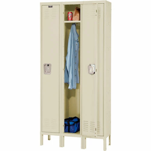 Hallowell® 1-Tier 3 Door Premium Locker, 12"W x 12"D x 60"H, Tan, Assembled 8 Hallowell® 1-Tier 3 Door Premium Locker, 12"W x 12"D x 60"H, Tan, Assembled - Image 6