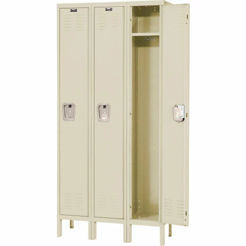 Hallowell® 1-Tier 3 Door Premium Locker, 12"W x 12"D x 60"H, Tan, Assembled 10 Hallowell® 1-Tier 3 Door Premium Locker, 12"W x 12"D x 60"H, Tan, Assembled - Image 8