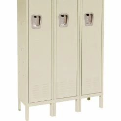 Hallowell® 1-Tier 3 Door Premium Locker, 12"W x 12"D x 60"H, Tan, Assembled 33 Hallowell® 1-Tier 3 Door Premium Locker, 12"W x 12"D x 60"H, Tan, Assembled -Deals Lockers Store 239269PT 08
