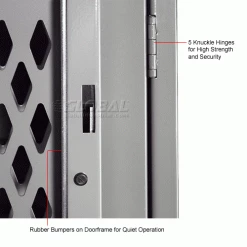 Hallowell® 1-Tier 1 Door Heavy-Duty Ventilated Locker, 15"Wx18"Dx72"H, Gray, Unassembled -Deals Lockers Store 239280GY 3wco 2