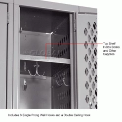 Hallowell® 1-Tier 1 Door Heavy-Duty Ventilated Locker, 18"Wx18"Dx72"H, Dark Gray, Assembled -Deals Lockers Store 239280GY 4wco 1
