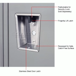 Hallowell® 1-Tier 1 Door Heavy-Duty Ventilated Locker, 15"Wx18"Dx72"H, Dark Gray, Assembled -Deals Lockers Store 239280GY 5wco 4