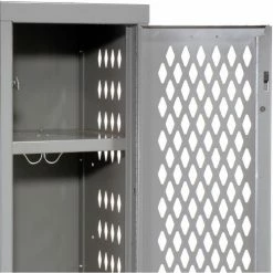 Hallowell® 1-Tier 1 Door Heavy-Duty Ventilated Locker, 12"Wx12"Dx72"H, Dark Gray, Assembled -Deals Lockers Store 239284GY 06 5