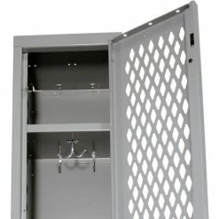 Hallowell® 1-Tier 1 Door Heavy-Duty Ventilated Locker, 15"Wx18"Dx72"H, Dark Gray, Assembled -Deals Lockers Store 239284GY 14 4