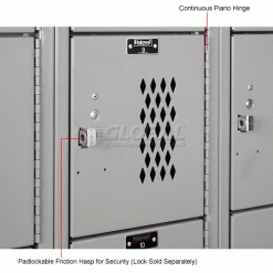 Hallowell® 6-Tier 6 Door Heavy-Duty Ventilated Locker, 12"Wx12"Dx12"H, Dark Gray, Unassembled -Deals Lockers Store 239304GY 3wco
