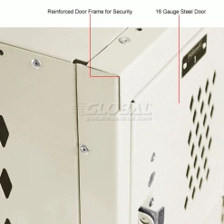 Hallowell® 6-Tier 6 Door Heavy-Duty Ventilated Locker, 12"Wx12"Dx12"H, Tan, Assembled -Deals Lockers Store 239304PT 2wco
