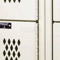 Hallowell® 6-Tier 6 Door Heavy-Duty Ventilated Locker, 12"Wx12"Dx12"H, Tan, Assembled -Deals Lockers Store 239304PT 36