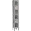 Hallowell® 2-Tier 2 Door Heavy-Duty Ventilated Locker, 12"Wx12"Dx36"H, Dark Gray, Unassembled -Deals Lockers Store 239324GY
