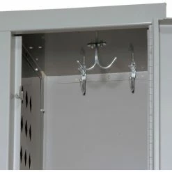 Hallowell® 2-Tier 2 Door Heavy-Duty Ventilated Locker, 15"Wx18"Dx36"H, Gray, Unassembled -Deals Lockers Store 239324GY 12 2