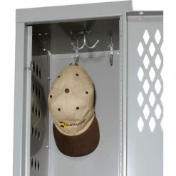 Hallowell® 2-Tier 2 Door Heavy-Duty Ventilated Locker, 12"Wx15"Dx36"H, Dark Gray, Assembled -Deals Lockers Store 239324GY 13 3