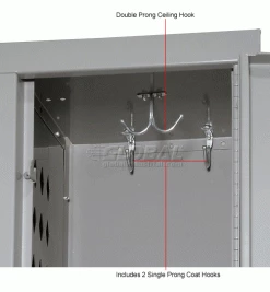 Hallowell® 2-Tier 2 Door Heavy-Duty Ventilated Locker, 12"Wx12"Dx36"H, Dark Gray, Unassembled -Deals Lockers Store 239325GY 5wco
