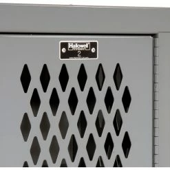 Hallowell® 6-Tier 6 Door Heavy-Duty Ventilated Locker, 12"Wx18"Dx12"H, Dark Gray, Assembled -Deals Lockers Store 239335GY 03 2