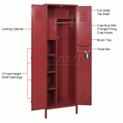Penco® Vanguard™ 1-Tier 1 Door Executive Locker w/Legs,24"Wx24"Dx72"H,Burgundy,Unassembled -Deals Lockers Store 242330BY 2wco