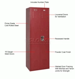 Penco® Vanguard™ 1-Tier 1 Door Executive Locker, 24"Wx18"Dx72"H, Burgundy, Unassembled -Deals Lockers Store 242331BY 1wco