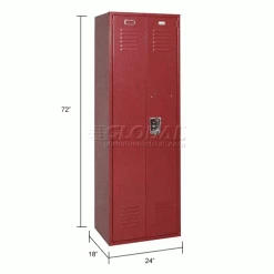 Penco® Vanguard™ 1-Tier 1 Door Executive Locker, 24"Wx18"Dx72"H, Burgundy, Unassembled -Deals Lockers Store 242331BY dim