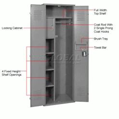 Penco® Vanguard 1-Tier 2 Door Executive Locker, 24"Wx24"Dx72"H, Gray, Unassembled 10 Penco® Vanguard 1-Tier 2 Door Executive Locker, 24"Wx24"Dx72"H, Gray, Unassembled -Deals Lockers Store 242331GY 2wco 1