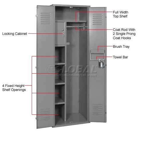 Penco® Vanguard 1-Tier 2 Door Executive Locker, 24"Wx24"Dx72"H, Gray, Unassembled 6 Penco® Vanguard 1-Tier 2 Door Executive Locker, 24"Wx24"Dx72"H, Gray, Unassembled - Image 4
