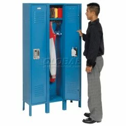 Global Industrial™ Infinity® 1-Tier 1 Door Locker, 12"Wx15"Dx60"H, Blue, Assembled -Deals Lockers Store 254120BL 03 2